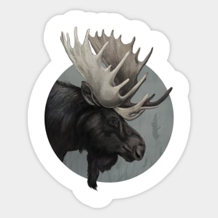 Misty Morning Moose Sticker